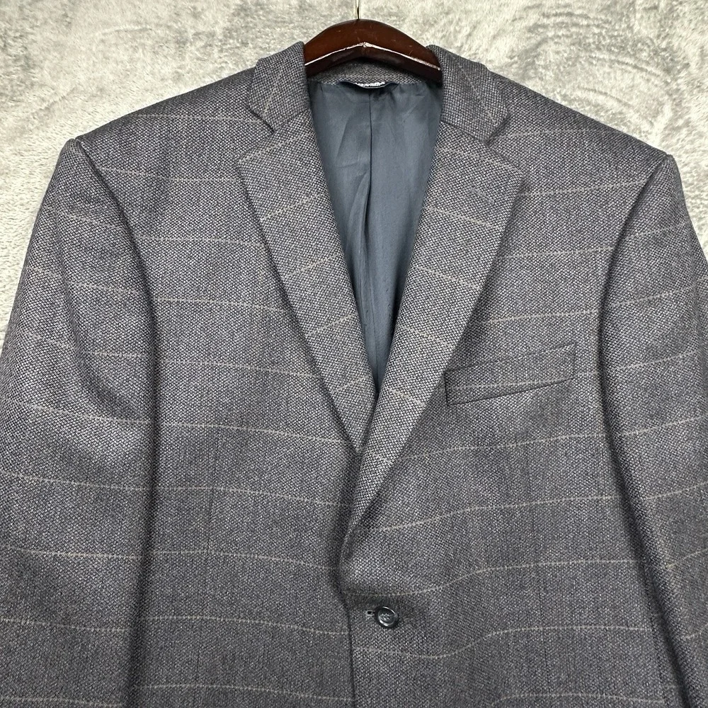 Botany 500 Blazer Sport Coat Suit Jacket Men's 42R Houndstooth 100% Lambswool